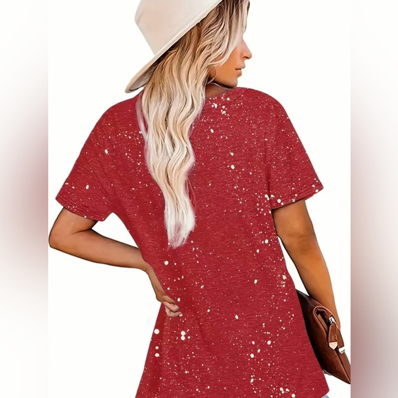 NEW Christmas Squirrel Print T-shirt, Casual Short Sleeve Crew Neck T-shirt - Picture 2 of 4